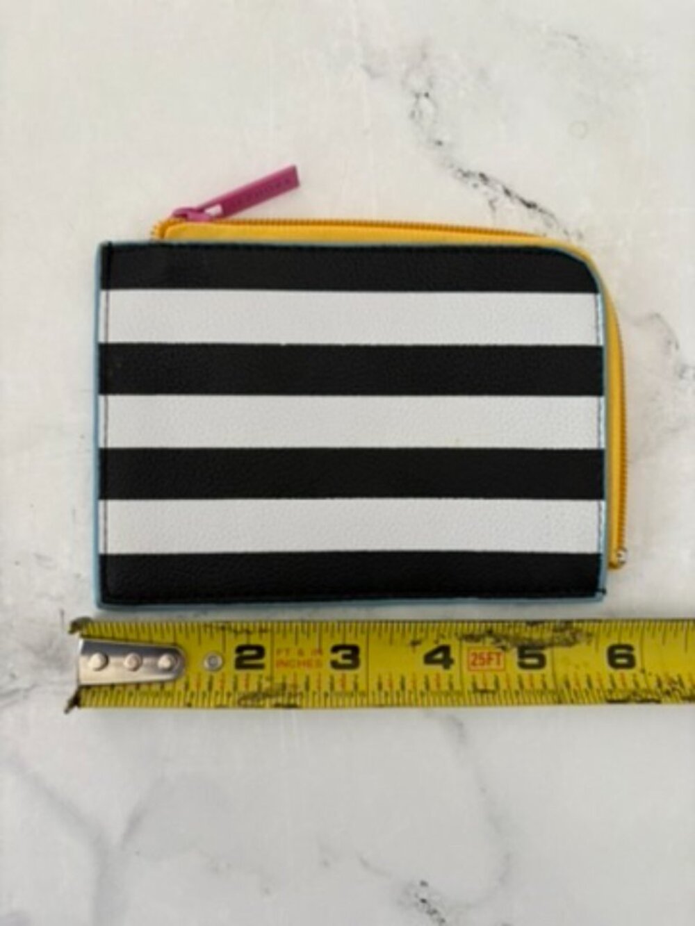 Sephora Mini Makeup Bag or Coin Purse Wallet Black and White Stripes